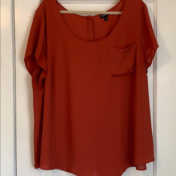 torrid Tops - Torrid Burnt Orange Short Sleeve Blouse - 3X